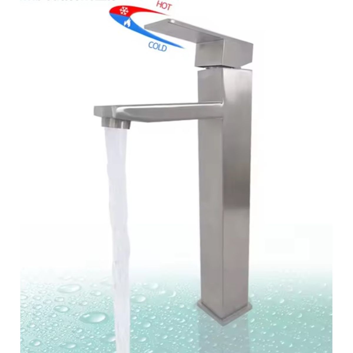 PGW - Grifo  Cuadrado - FrioCaliente- Acero Inoxidable-Plateado Mate