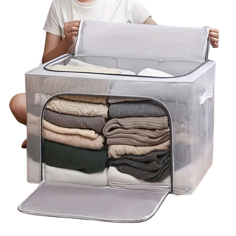 GENERICO - Caja de Almacenamiento de Nylon Plegable Impermeable y Transparente - Azul - M
