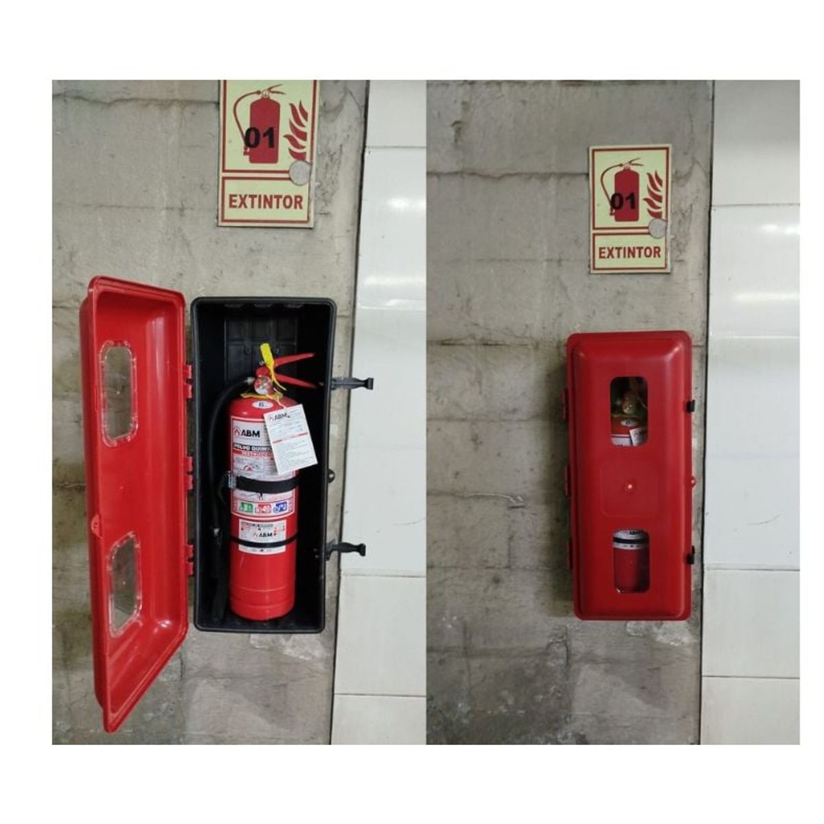 NACIONAL - GABINETE DE PVC PARA EXTINTOR CHICO DE 4-6 KG