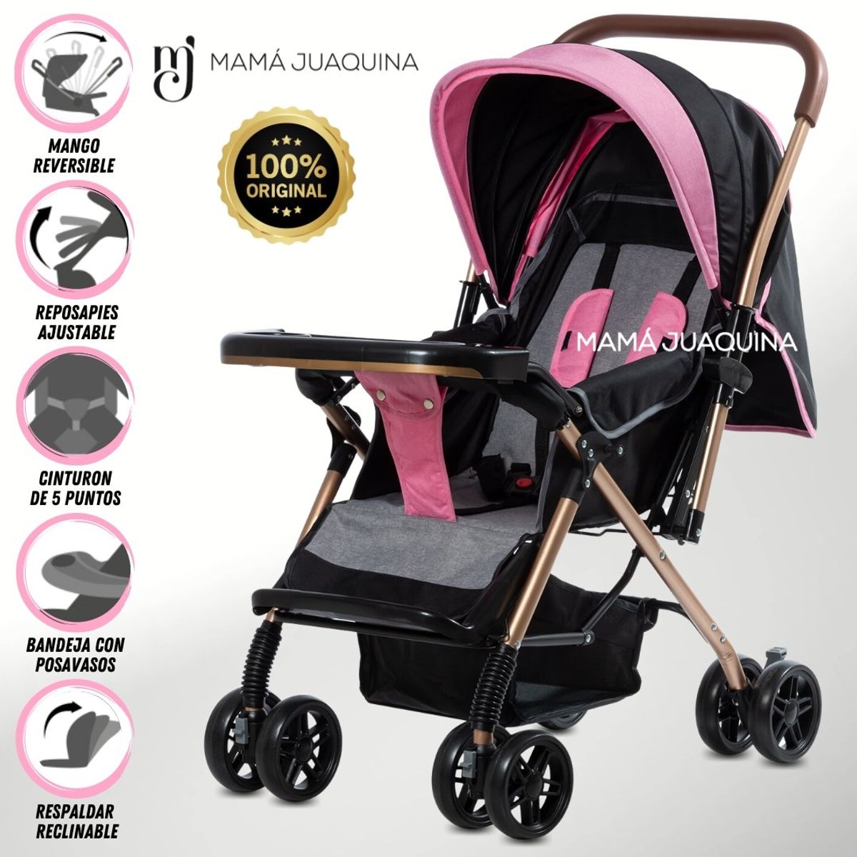 BABY - Coche Cuna de Lujo «GRAND PIETRI» Edición Limitada Pink