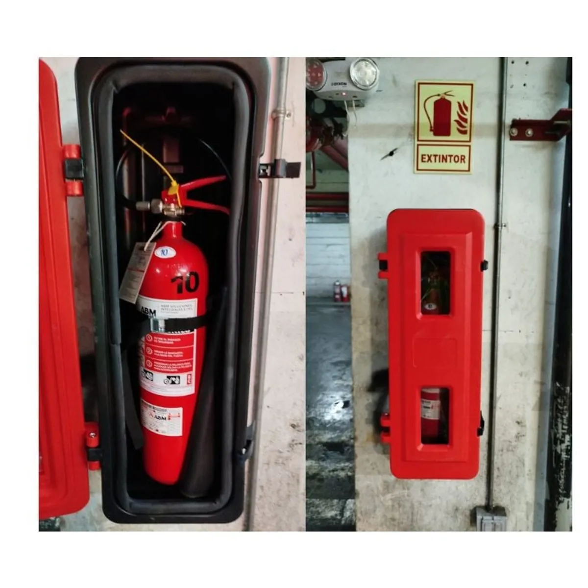 NACIONAL - GABINETE DE PVC PARA EXTINTOR GRANDE DE 9-12 KG