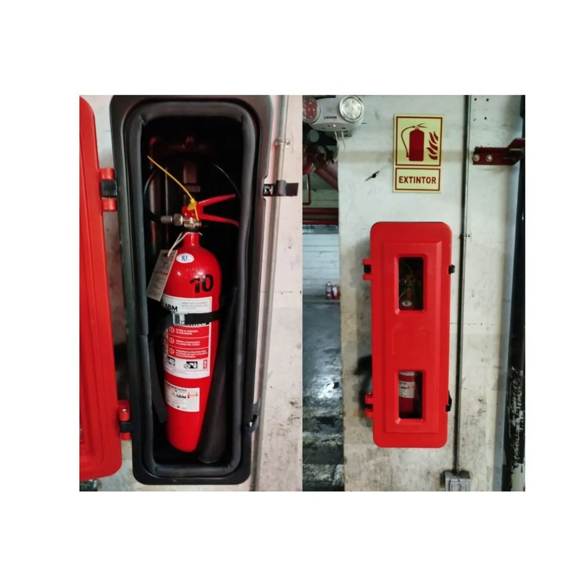 NACIONAL - GABINETE DE PVC PARA EXTINTOR GRANDE DE 9-12 KG