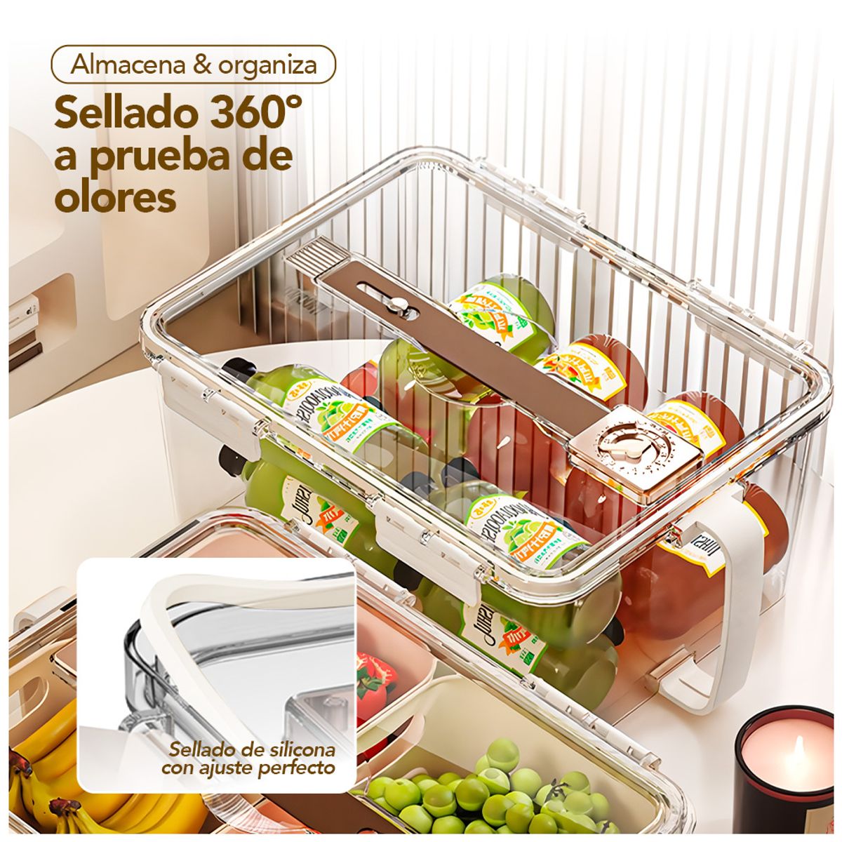 KELLER - Táper Contenedor Hermético de Alimentos con Asa T01