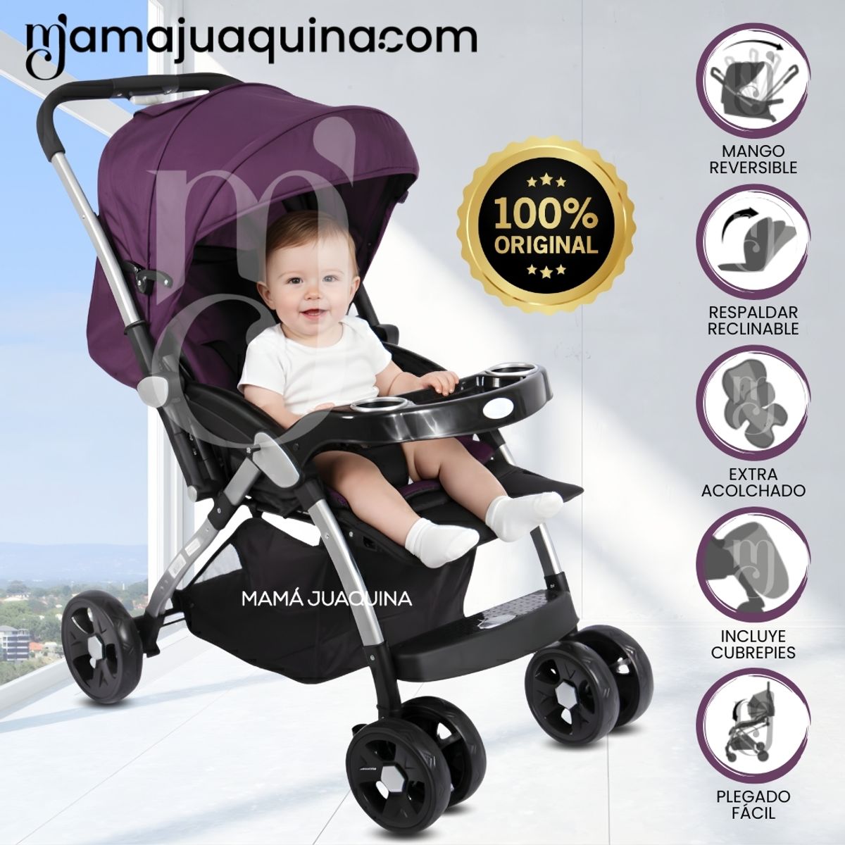 BABY - Coche Cuna de Lujo «JAZZ » Edición Limitada Purple