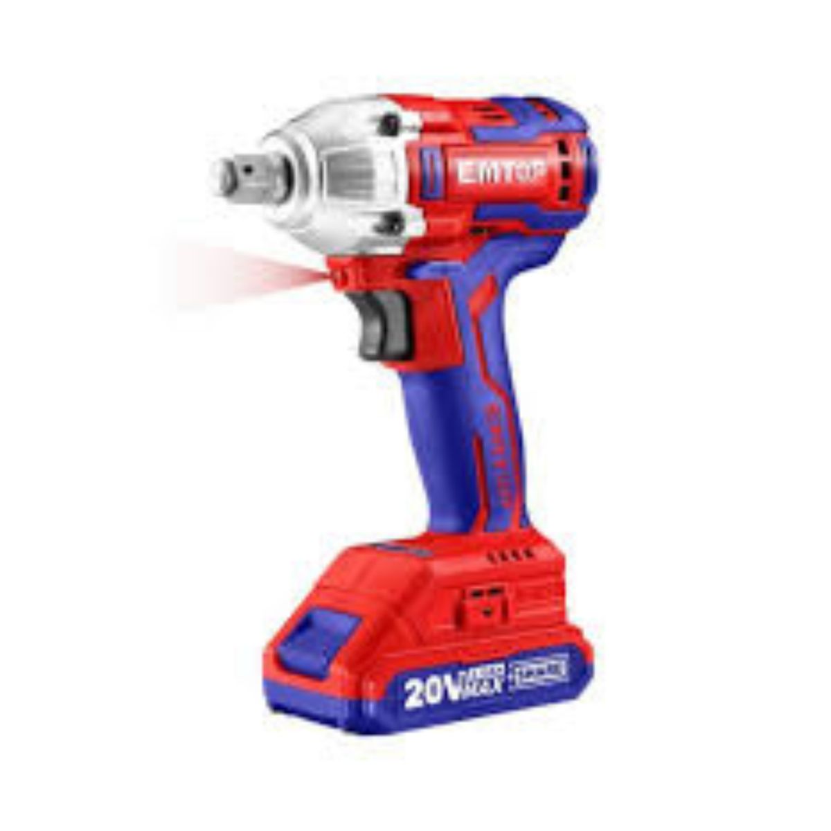 EMTOP - LLAVE DE IMPACTO A BATERIA 1/2" 20V ION-LITIO 2 BAT 2.0AH 300NM