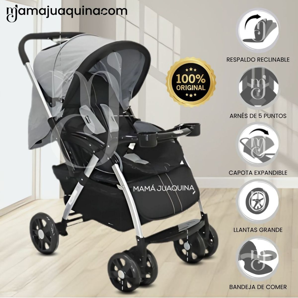 BABY - Coche Cuna de Lujo «KENDRIC» Edición Limitada Grey