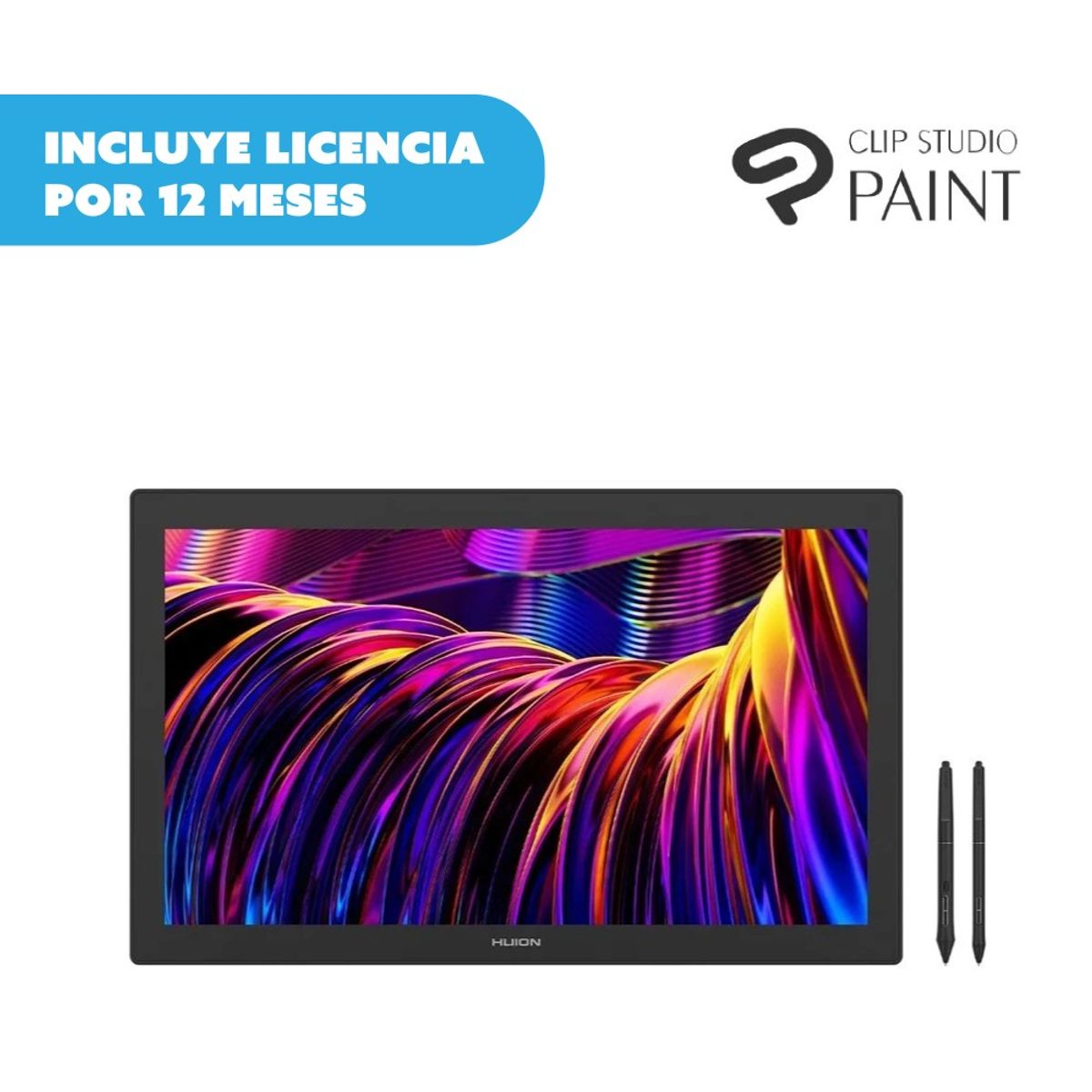 HUION - HUION KAMVAS PRO 27 (4K) MONITOR GRÁFICO+ LICENCIA CLIP STUDIO PAINT PRO