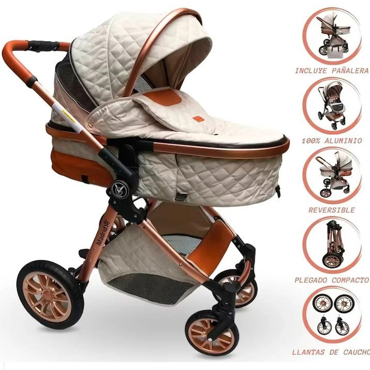 VOYAGE - Coche Moisés Europeo de Lujo Madrid Voyage Light  BG