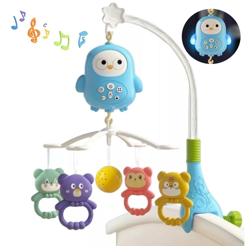 GENERICO - Movil Para Cuna Aves con Luces y Sonidos 368-20 Celeste