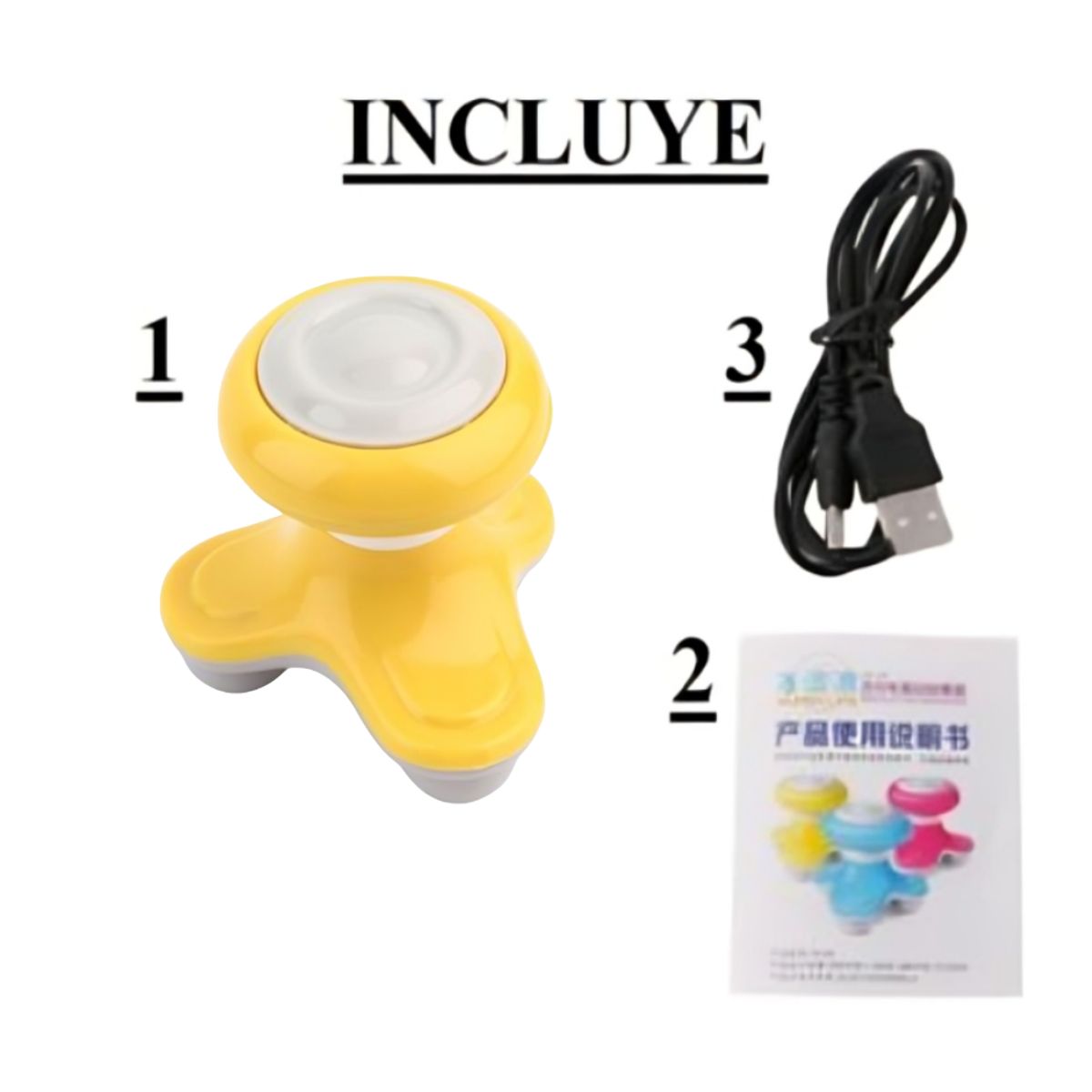 GENERICO - Potente Masajeador Eléctrico Amarillo A Pilas Y Corriente