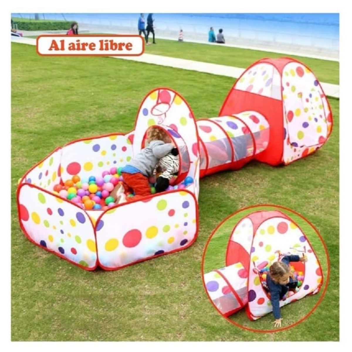 GENERICO - CARPA CIRCUITO 3 EN 1 CON TUNEL FLEXIBLE PARA NIÑOS