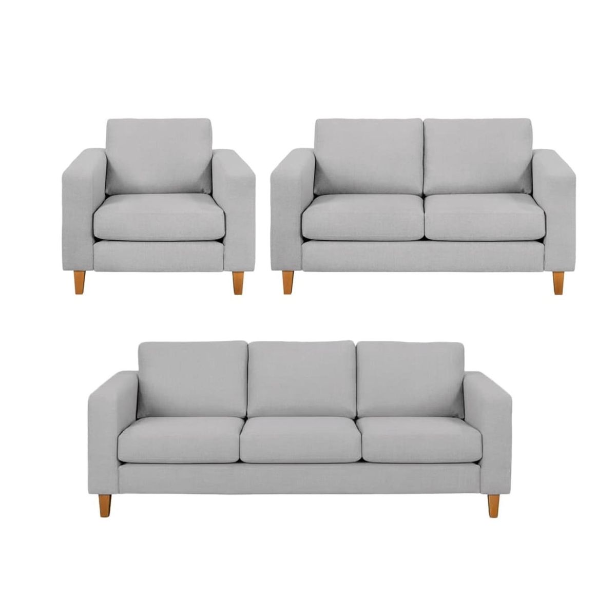 GENERICO - Juego de Sala Milan 3-2-1 Gris Plata