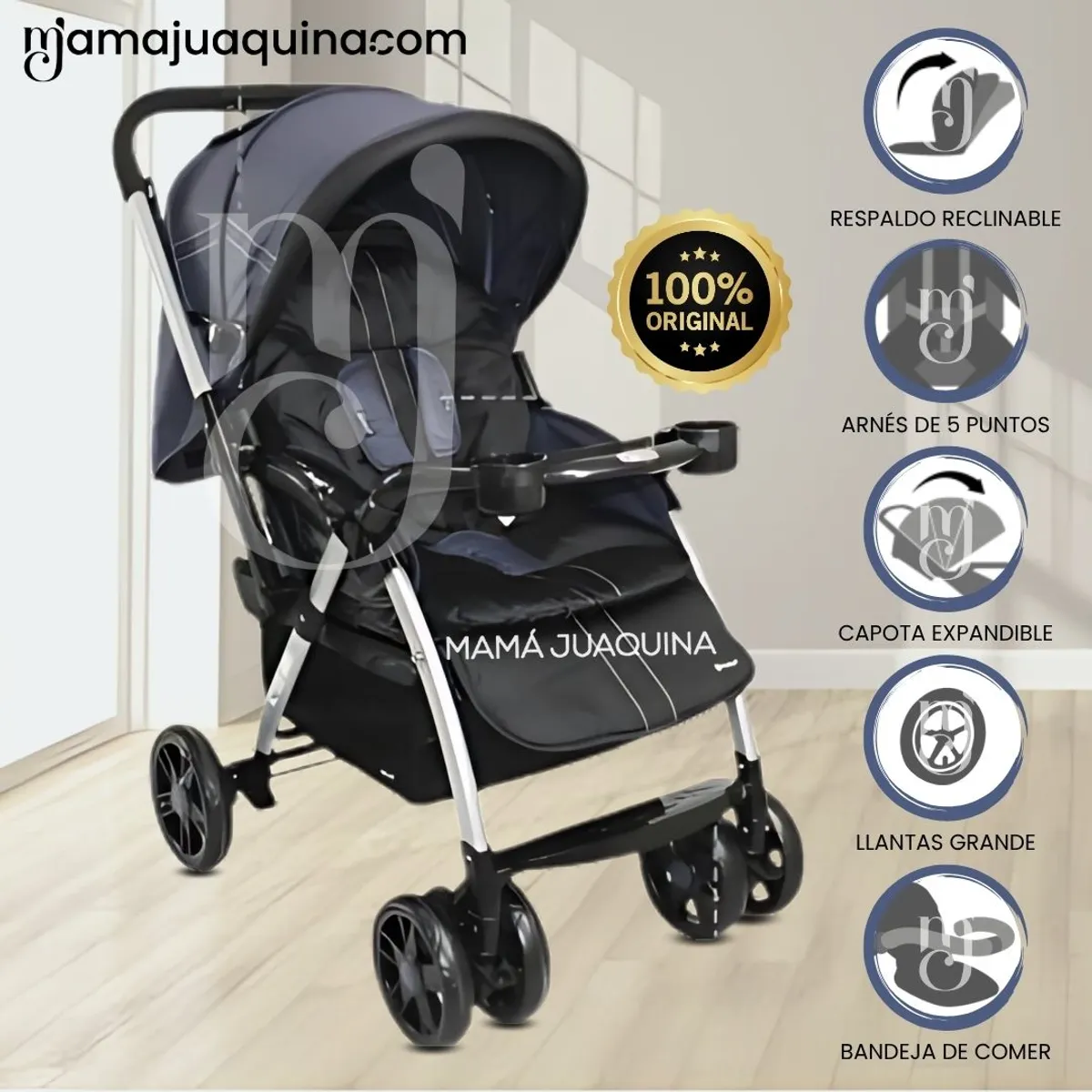 BABY - Coche Cuna de Lujo «KENDRIC» Edición Limitada Blue