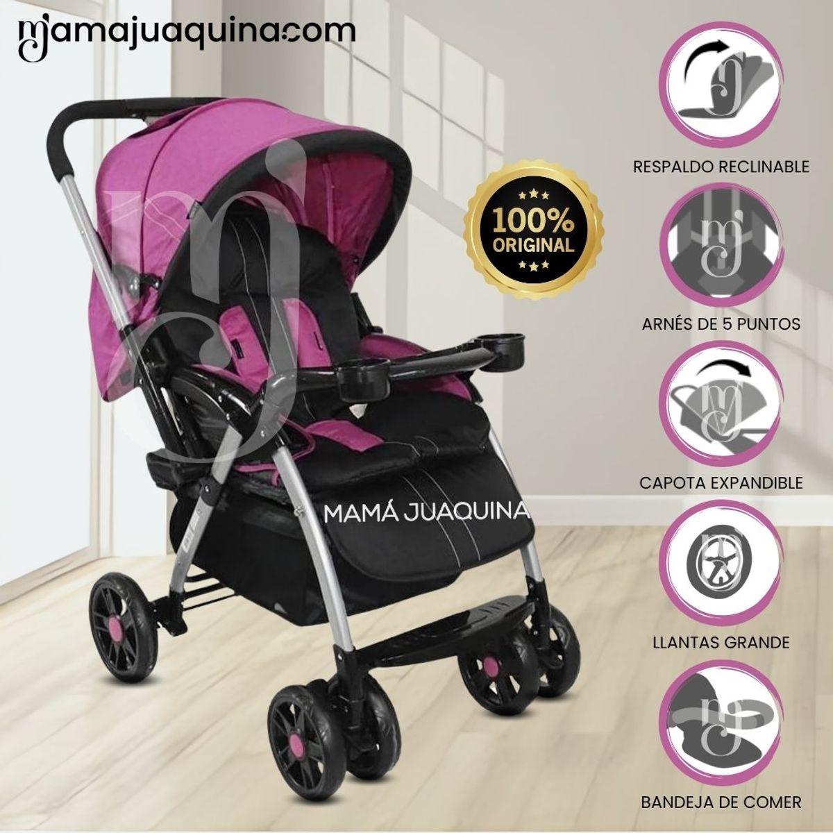 BABY - Coche Cuna de Lujo «KENDRIC» Edición Limitada Pink