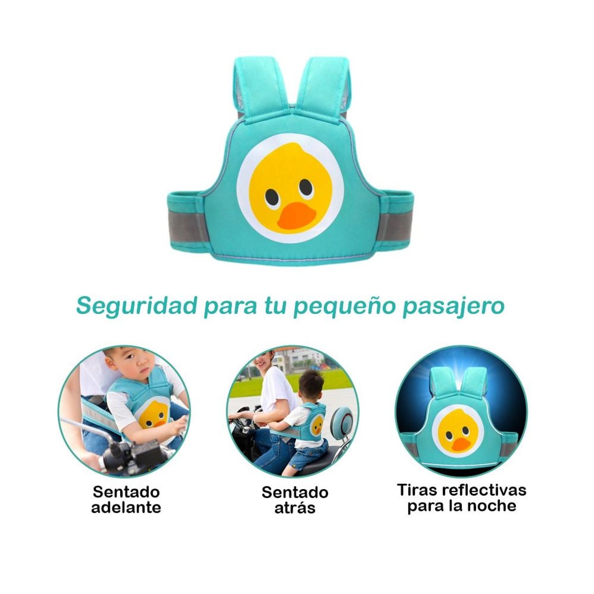 IMPORTADO MC - Arnés de Seguridad para Niños VERDE Viaja con Protección
