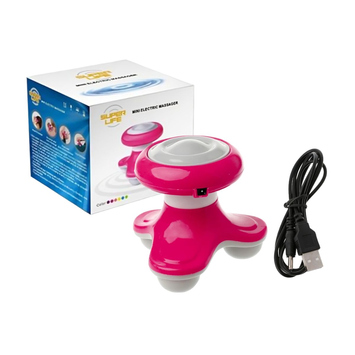 GENERICO - Potente Masajeador Eléctrico Rosado A Pilas Y Corriente