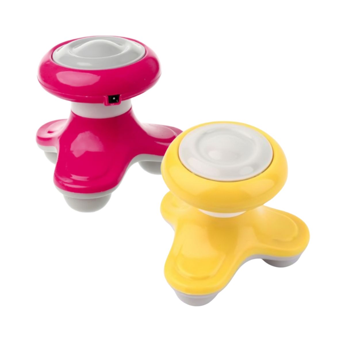 GENERICO - Set 2 Masajeadores Eléctrico A Pilas - Amarillo y Rosado