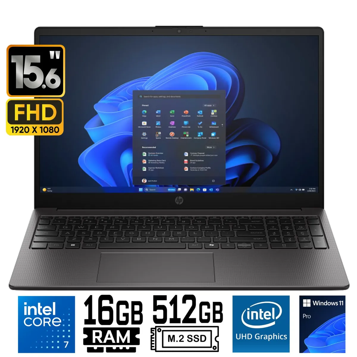 HP - Laptop HP 250R G10 Intel Core 7 150u Ram 16GB SSD 512GB 15.6"FHD Window 11