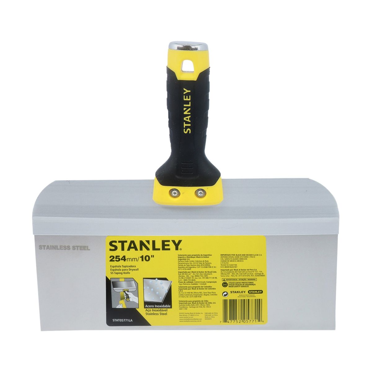 STANLEY - Espátula masillador para drywall 10 pulgadas INOXIDABLE STANLEY
