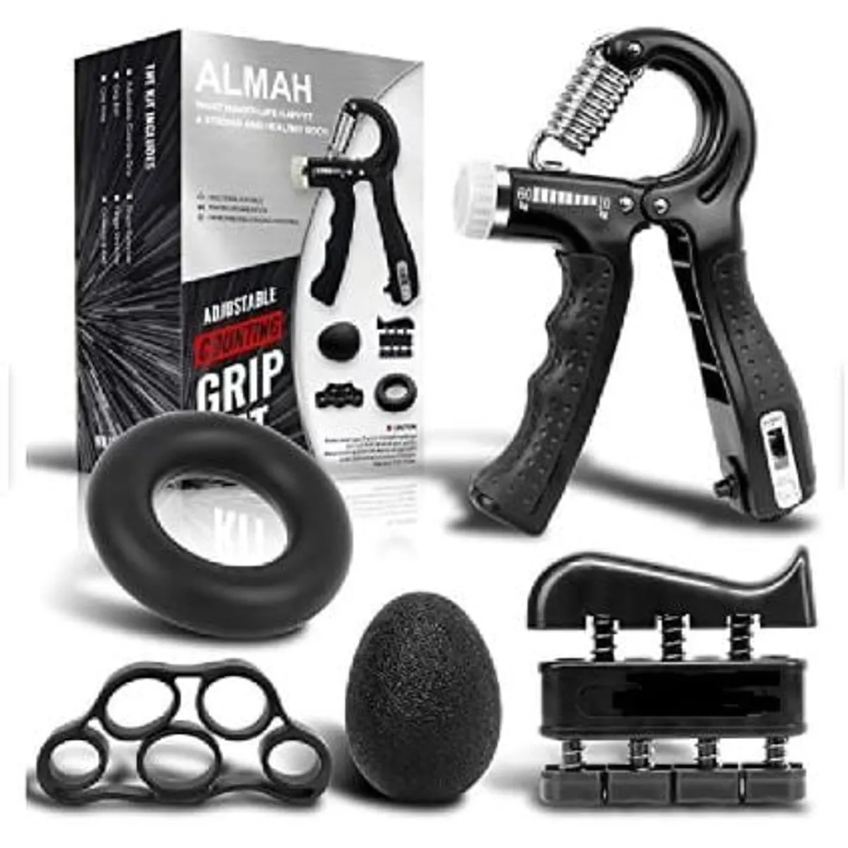 WATERLIFE - Kit 5 en 1 Hand Grip – Fortalecedor de Dedos y Manos