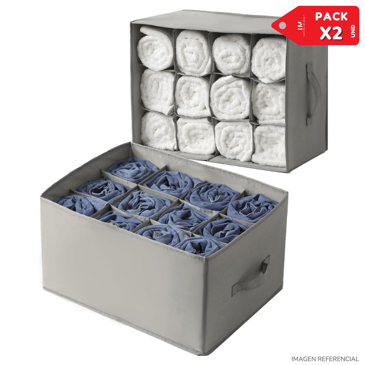 INSPIRA MARKET - Organizador multiusos de ropa polos plegable PACK X2