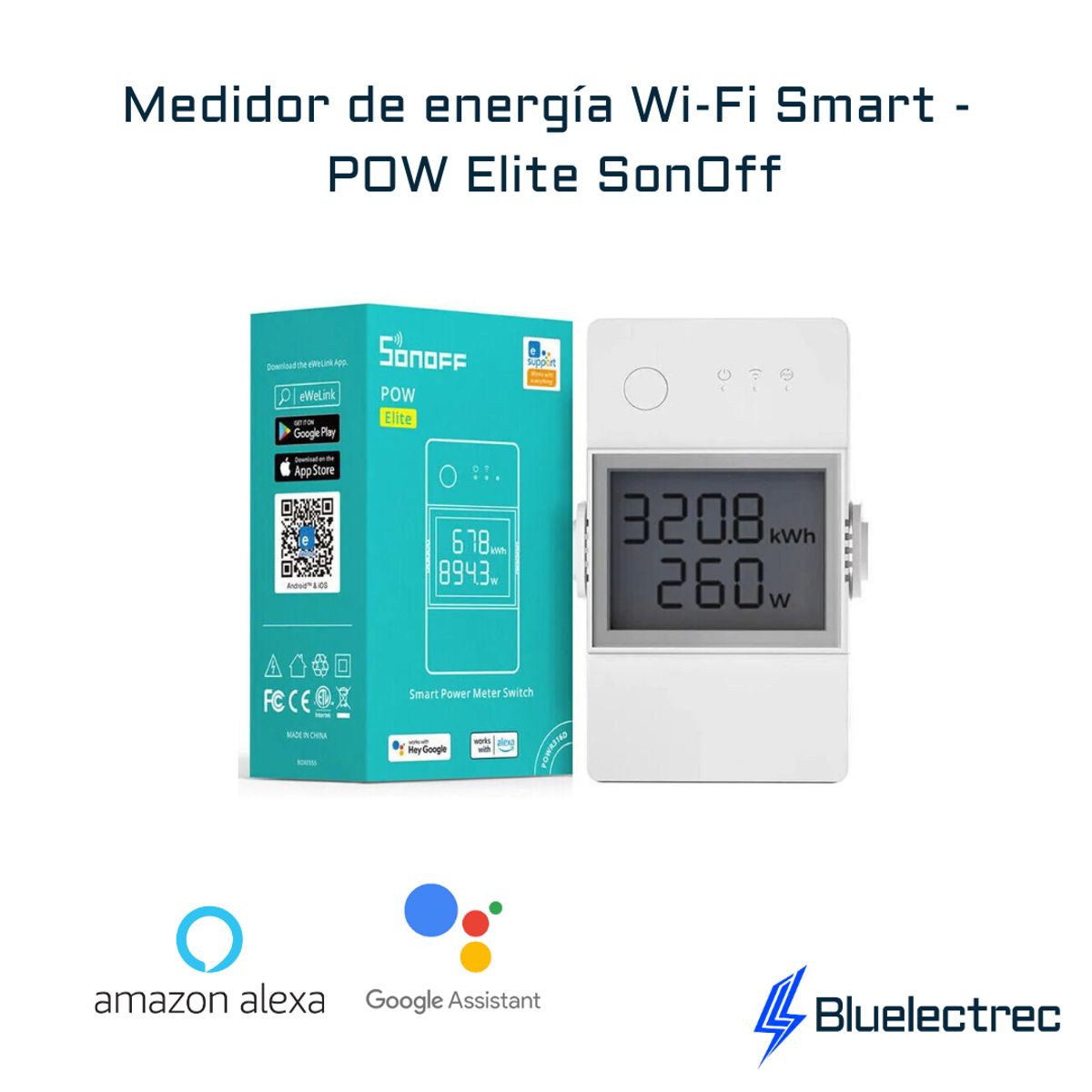 SONOFF - Medidor Energía WiFi - Pow Elite 20A  POWR320D SONOFF