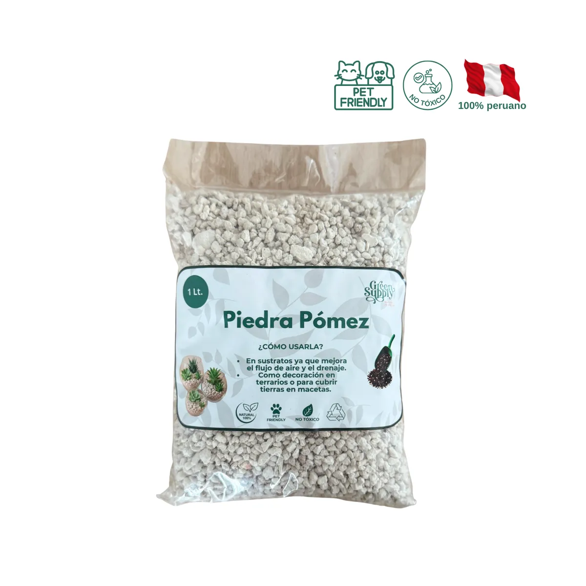 GREEN SUPPLY - Sustrato - Piedra Pómez 1lt