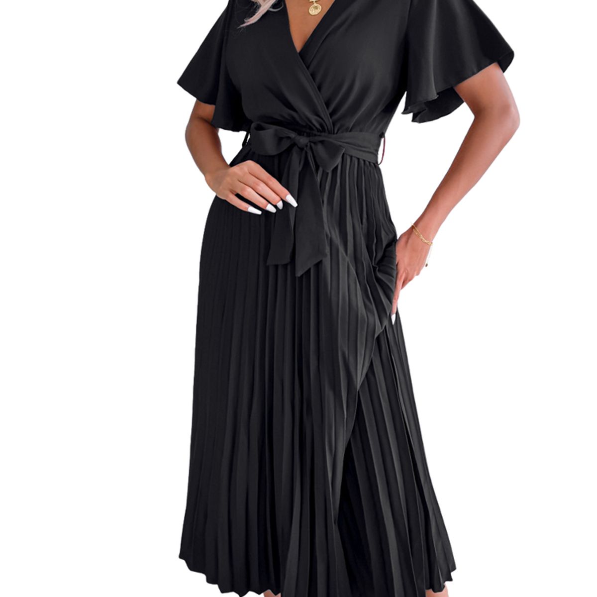 BLWOENS - Vestido casual de verano para mujeres - Negro