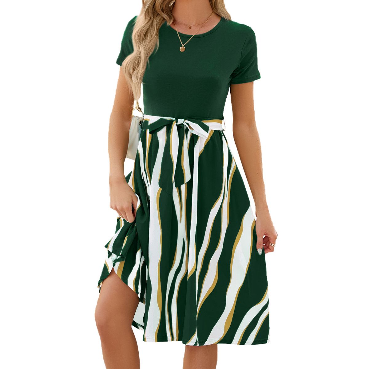 BLWOENS - Vestido casual de verano para mujeres - Verde