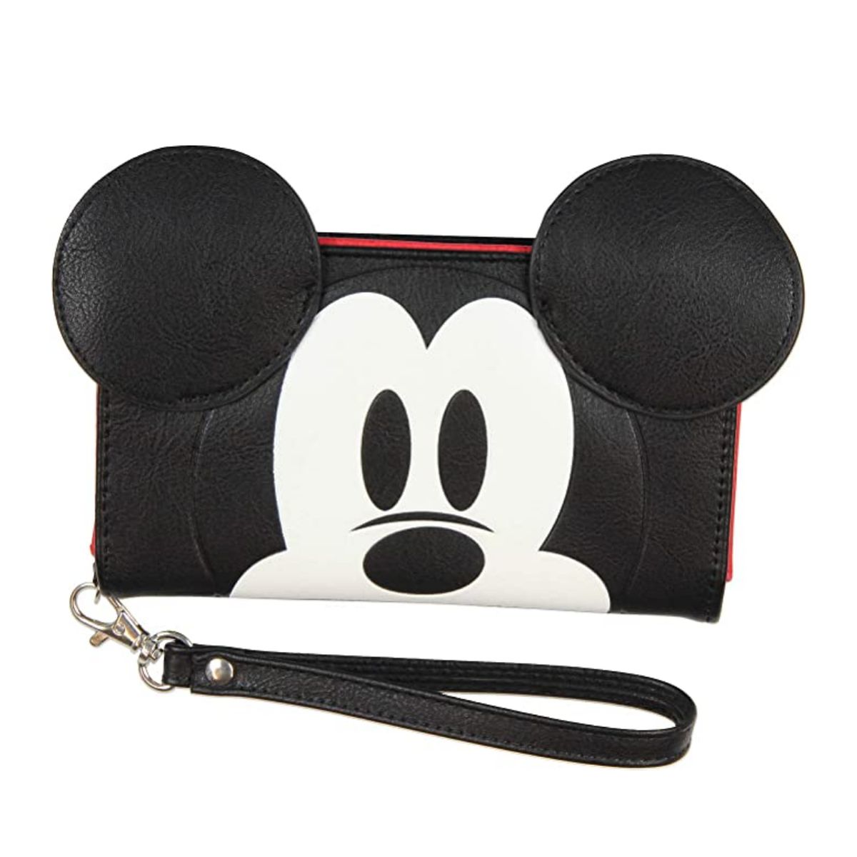 MICKEY MOUSE - Billetera MIckey Mouse con orejas y espacio para celular - Negra