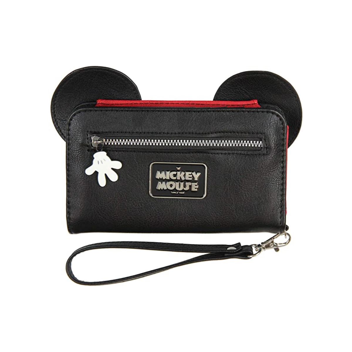 MICKEY MOUSE - Billetera MIckey Mouse con orejas y espacio para celular - Negra