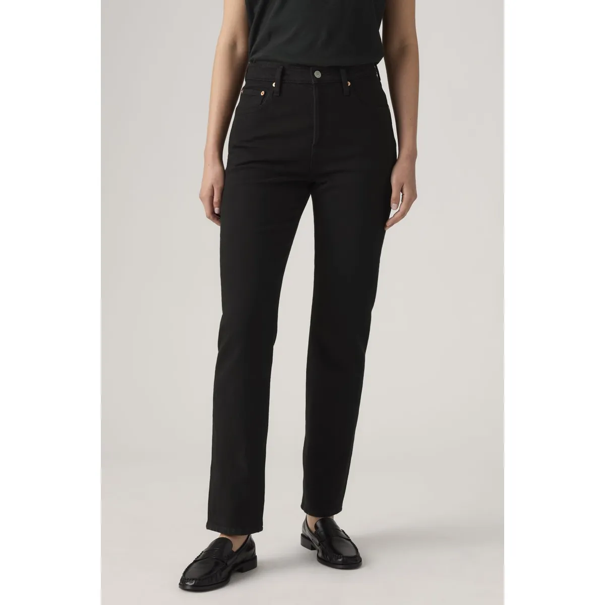 LEVIS - Jeans Mujer 501 Straight Negro Levis