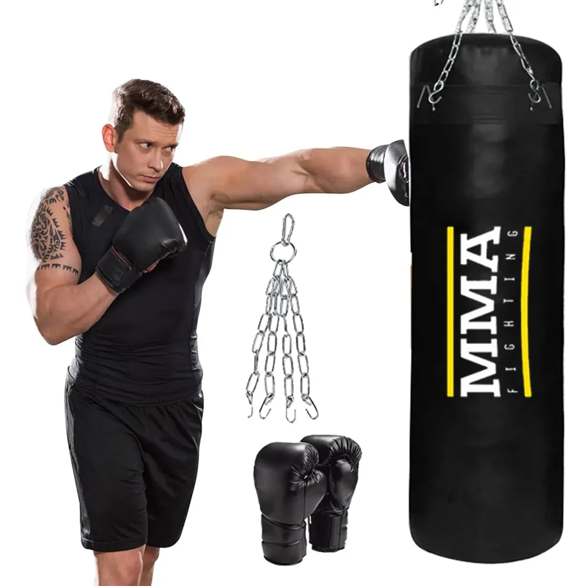 HOLGU - Saco De Boxeo 1.2 Metros - Con Relleno Guantes De Box