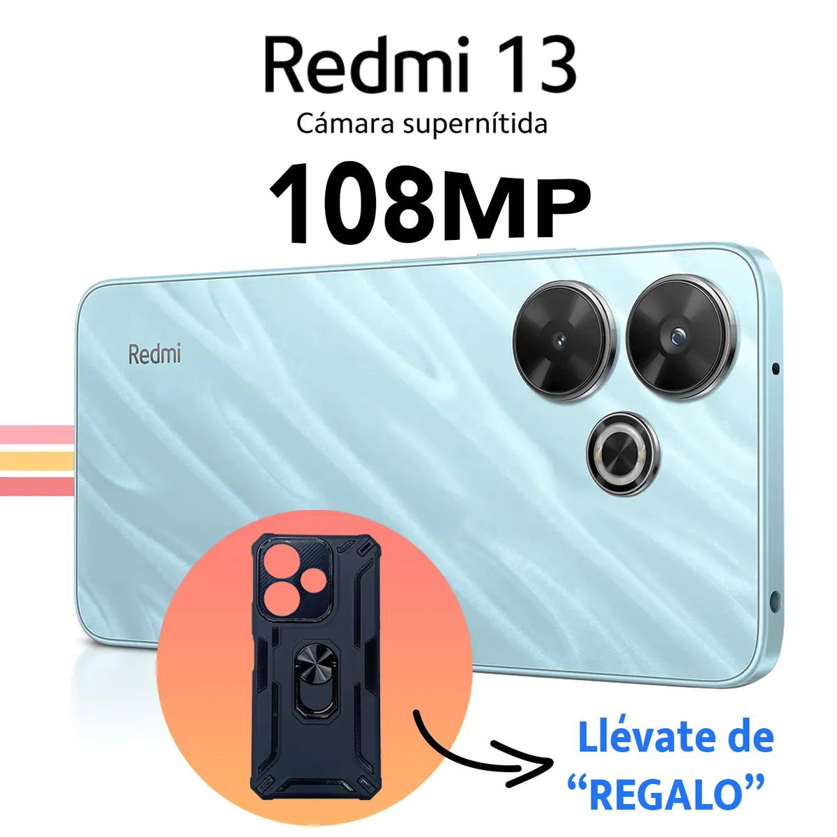 REDMI - REDMI 13 8GB RAM 256GB CÁMARA 108 MP COLOR AZUL OCEÁNO CON ESTUCHE DE REGALO