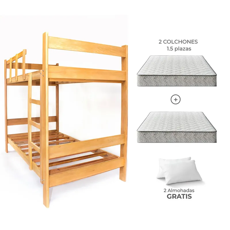 GENERICO - Camarote 1 Plaza 1/2  + Colchon Zebra + Gratis Almohada