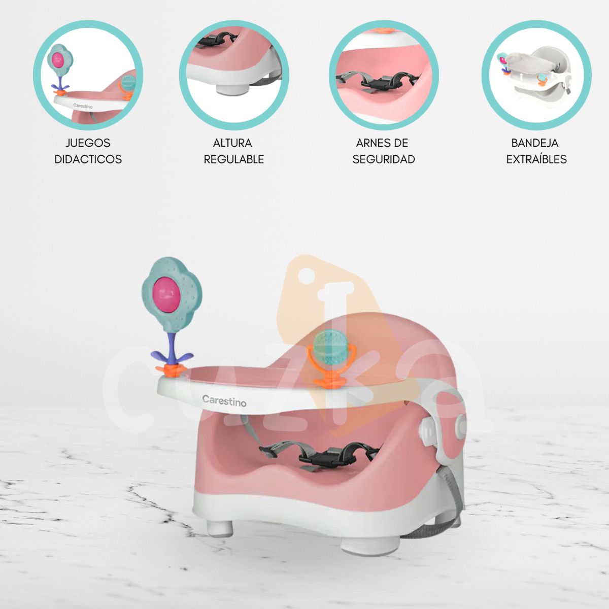 CARESTINO - Silla de Comer Adaptable «BOOSTER» Pink