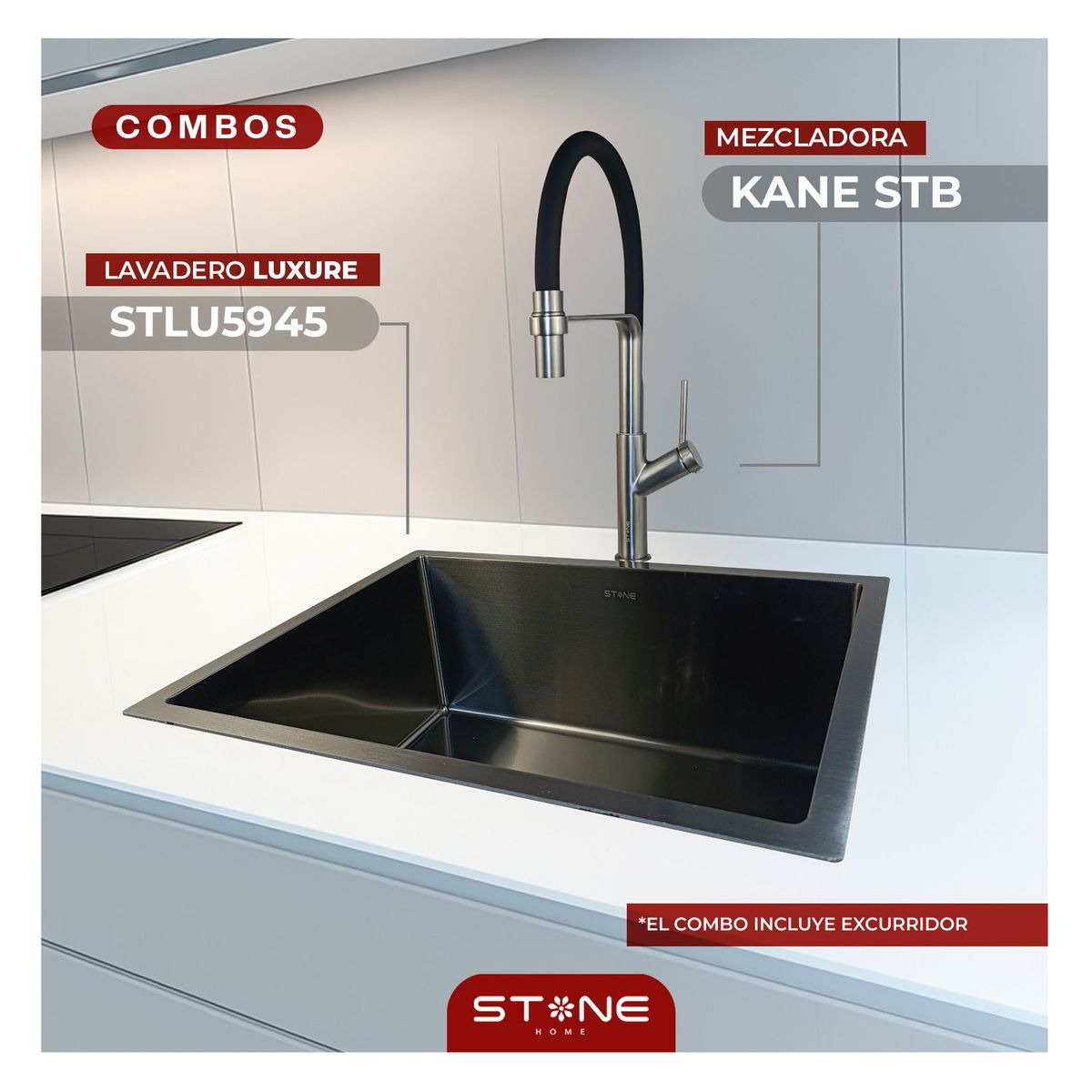 STONE - COMBO LUXURE STLU5945+ KANE STB CON ESCURRIDOR EXONERADO STONE