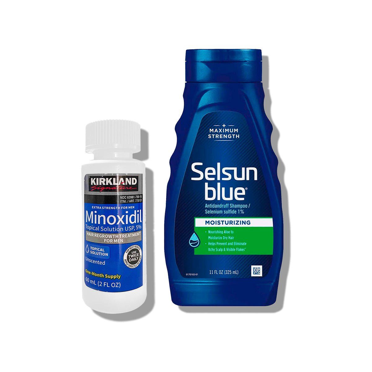 KIRKLAND - Minoxidil Líquido 60ml Kirkland-Shampoo Selsun Blue Con Aloe Vera 325 ml