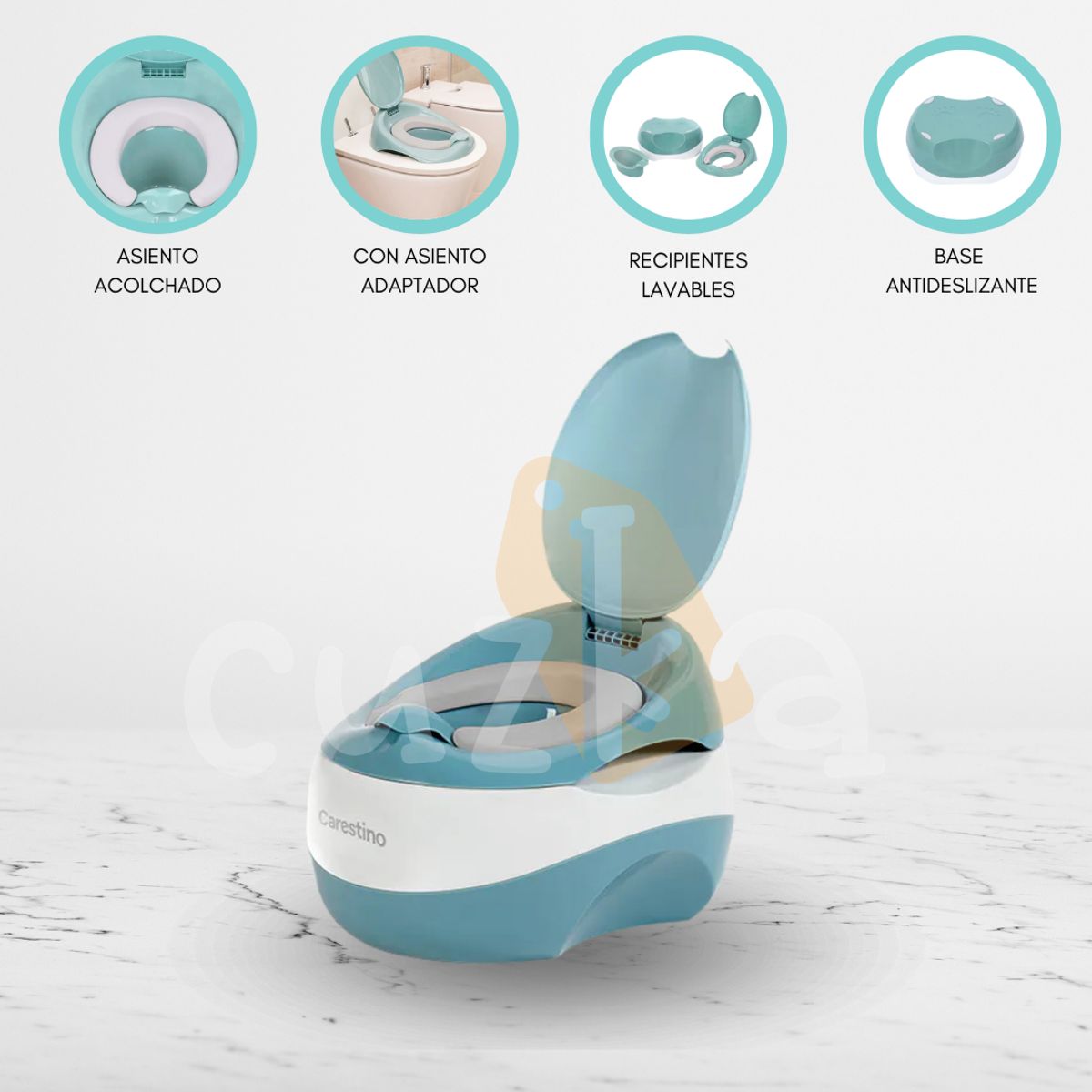 CARESTINO - Bacín 3 en 1 con Reductor CARESTINO «TRAINING» Blue