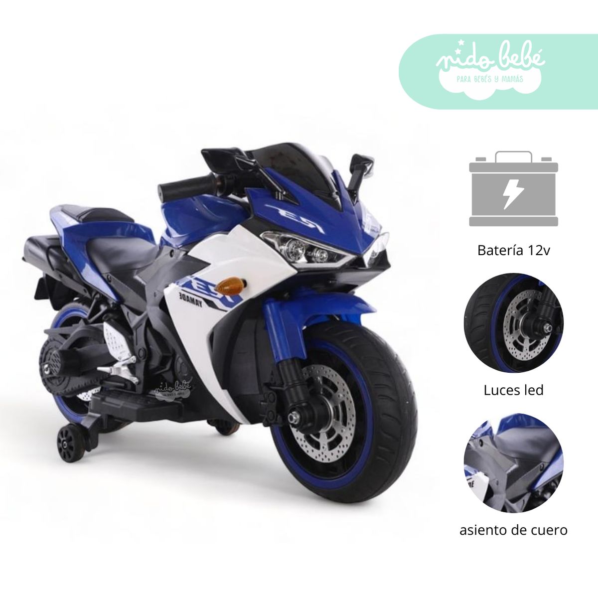 GENERICO - Moto a Batería para niño Jetty Azul