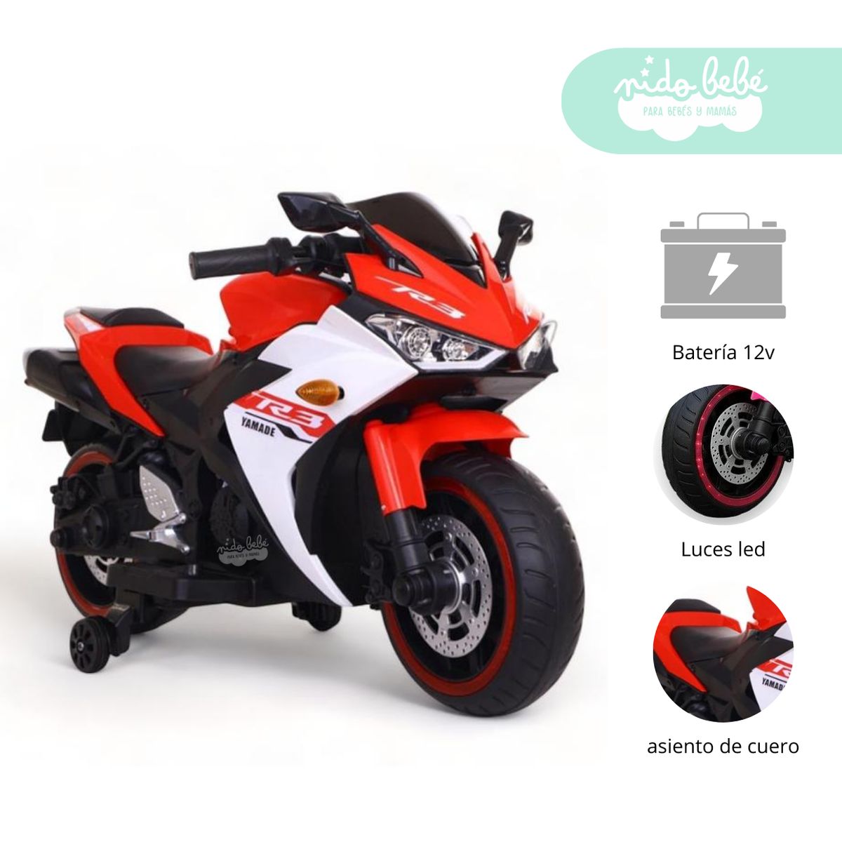 GENERICO - Moto a Batería para niño Jetty Roja