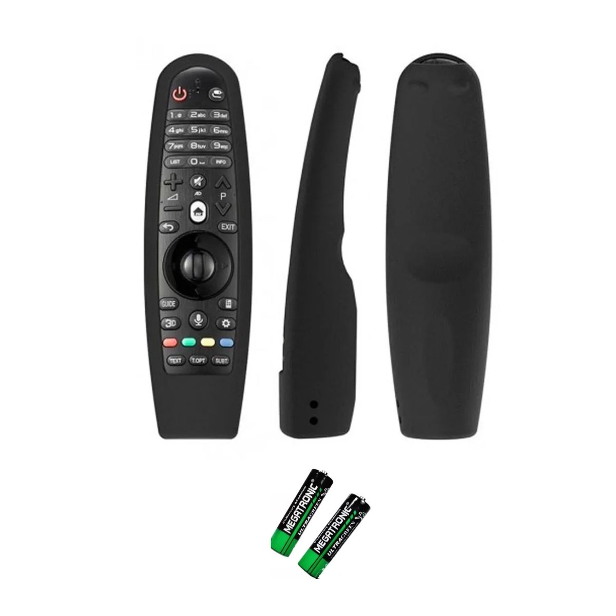 GENERICO - CONTROL REMOTO MAGIC LG + FUNDA SILICONA NEGRA ABIERTA +  PILAS Gratis