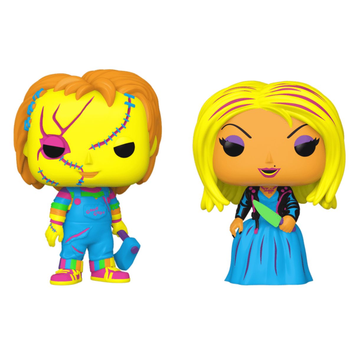 FUNKO - Funko pop Novia de Chucky- Chucky y Tiffany Blacklight 2 Pck
