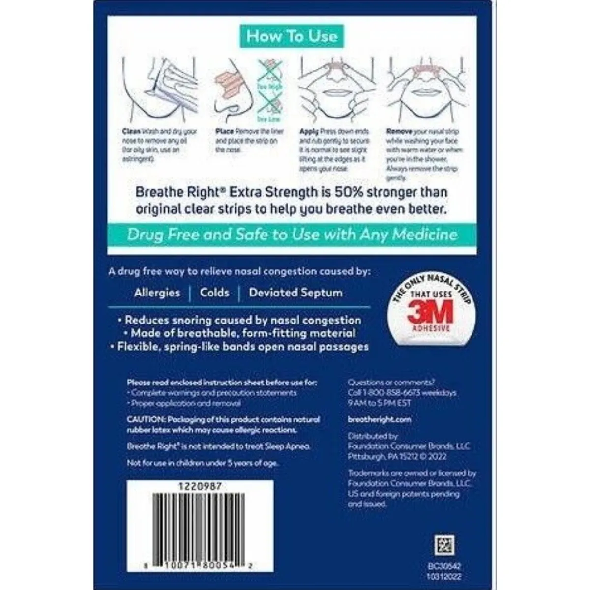 GENERICO - BANDAS NASALES ANTIRONQUIDOS Breathe Right Piel sensible - 72 Tiras