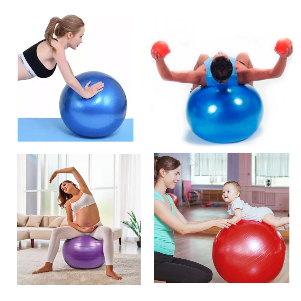 GENERICO - Pelota Pilates Yoga 65cm Plateada Plomo