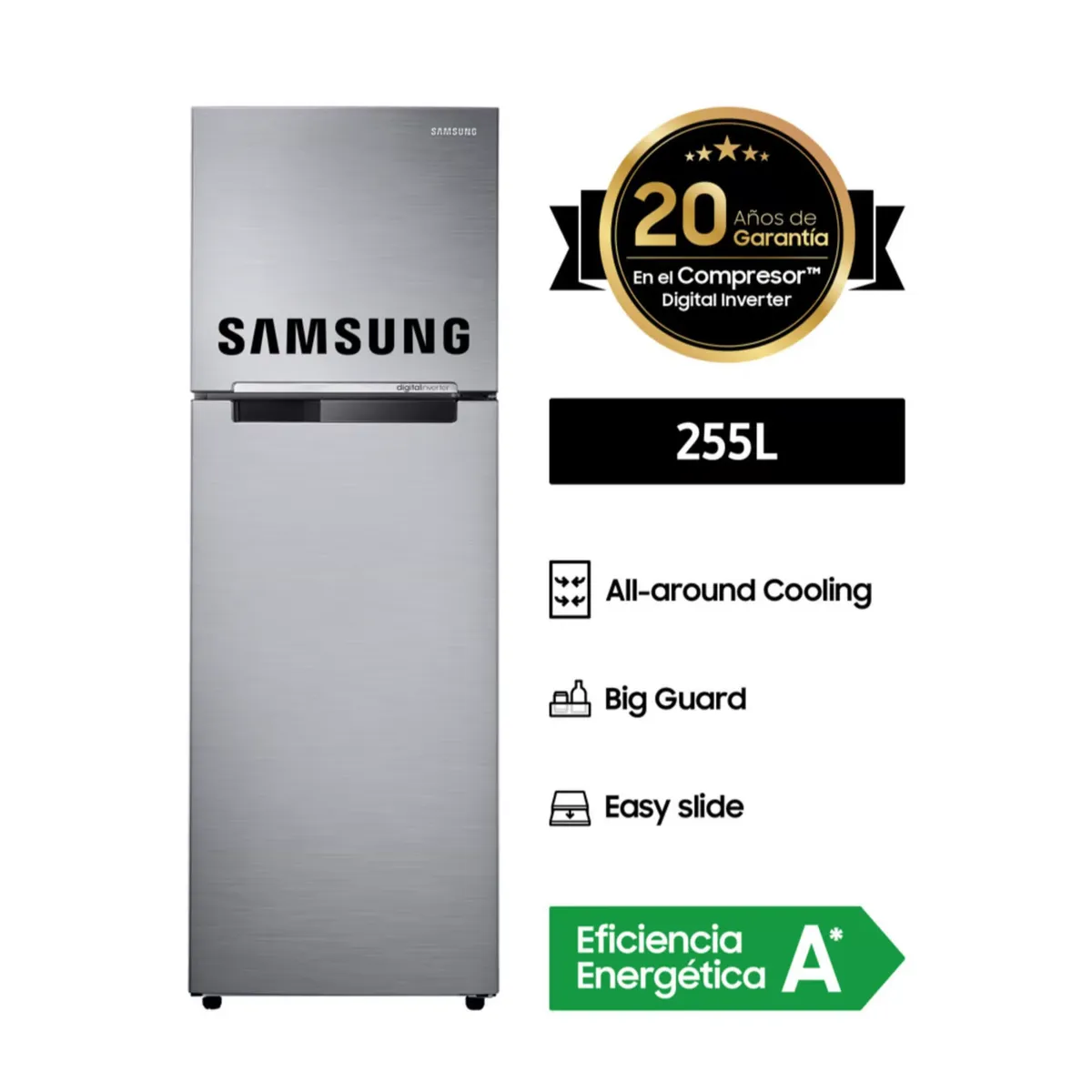 SAMSUNG - REFRIGERADOR SAMSUNG 255L RT25FARADS8 Silver