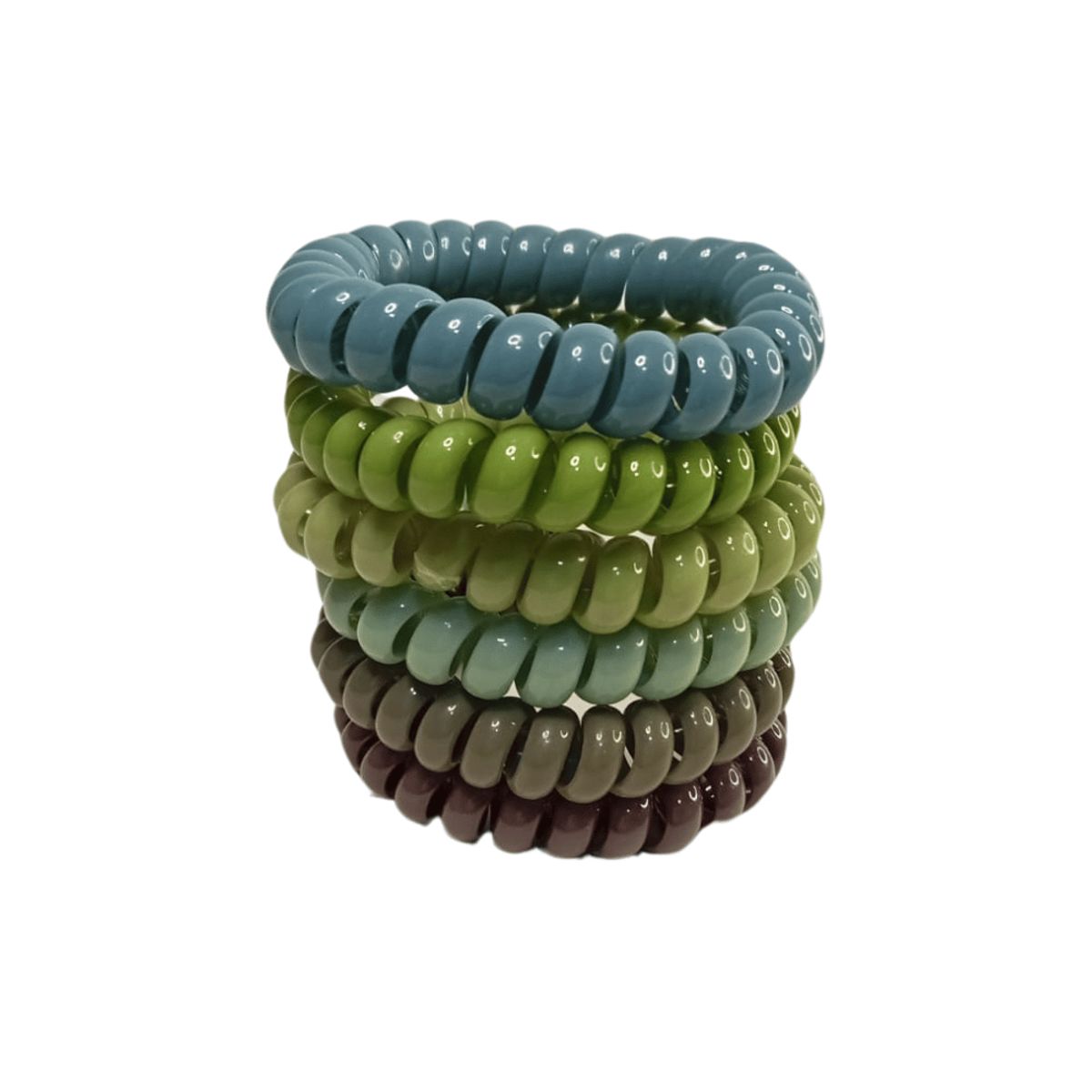 AFRODITA - Pack x 6 Ligas de Goma en Espiral para el Cabello