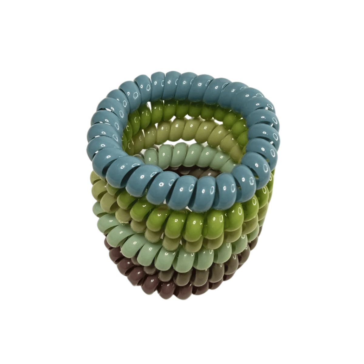 AFRODITA - Pack x 6 Ligas de Goma en Espiral para el Cabello