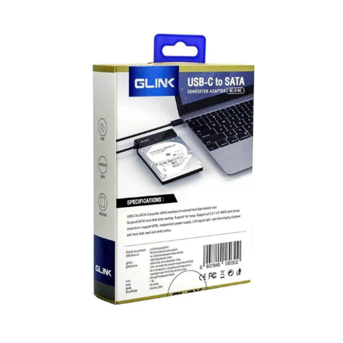 GENERICO - Adaptador SATA a USB Tipo C GL-018C GLINK
