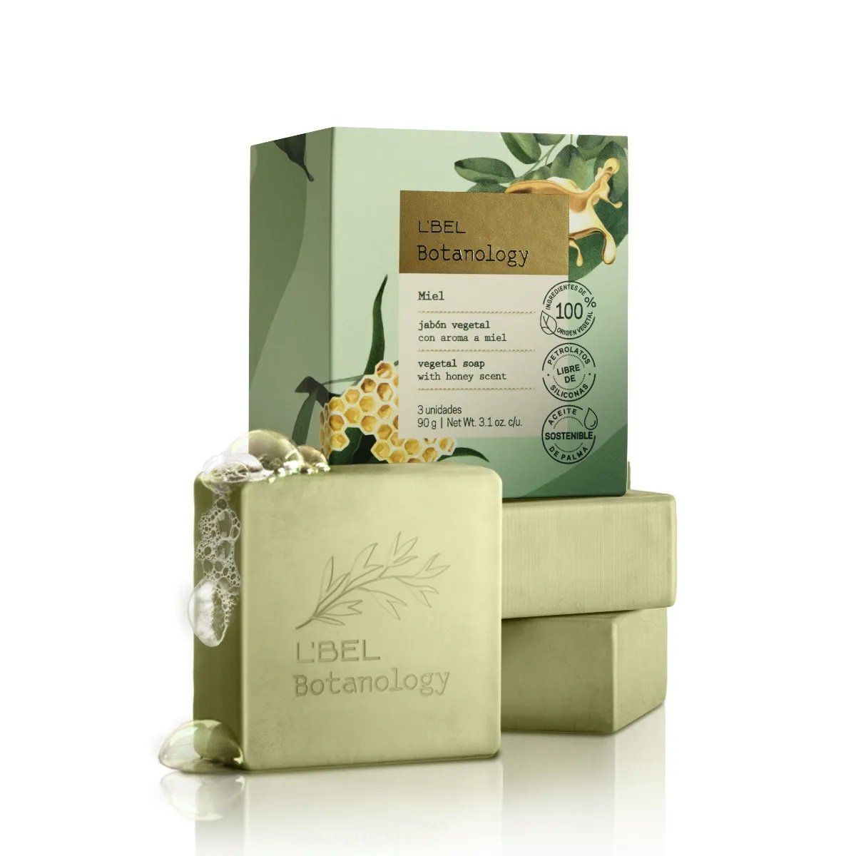 LBEL - Jabones Hidratantes Corporales Botanology Miel 90 gr